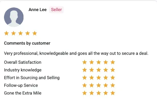 Client review from Anne Lee for Sebastian Teo Wee Kee